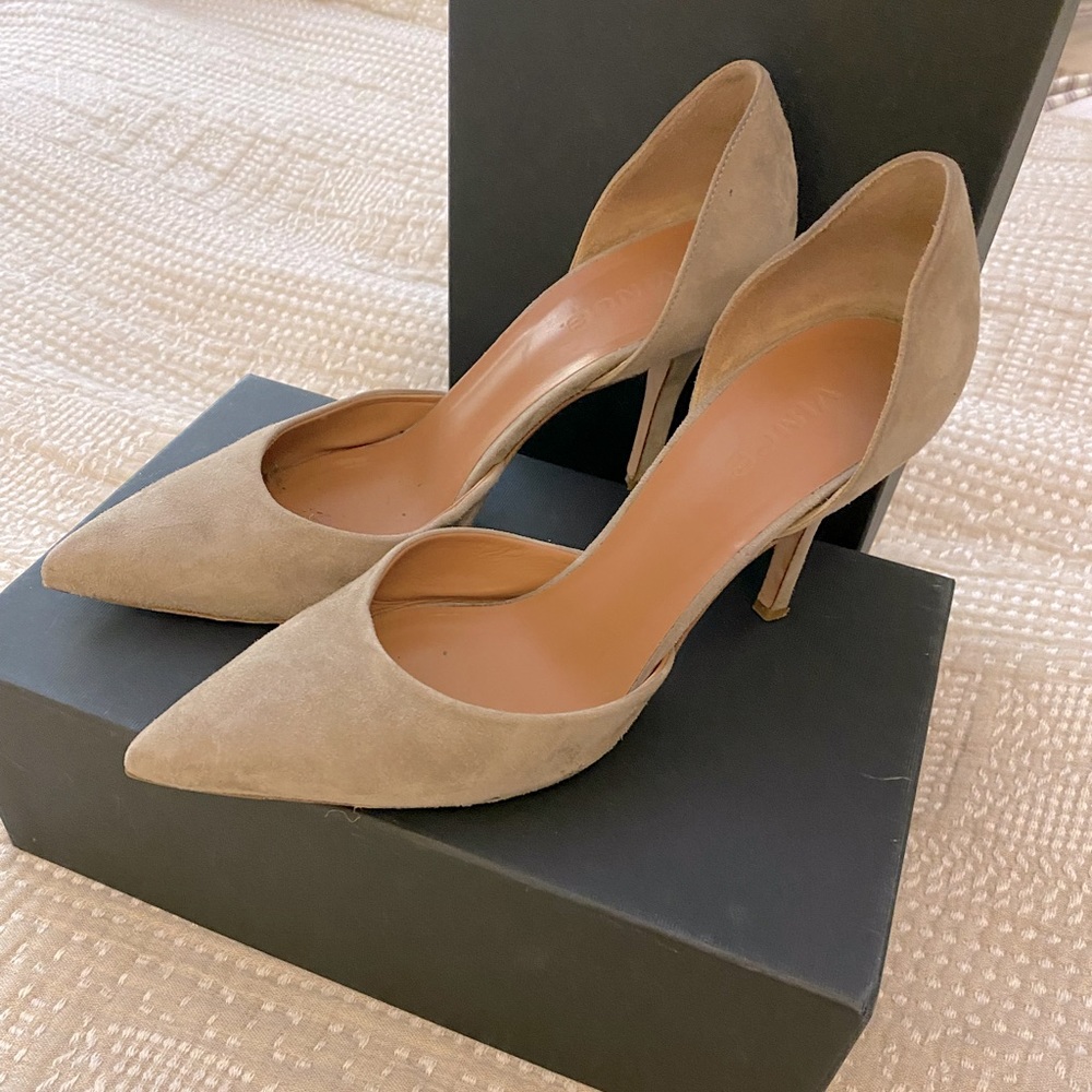 Vince Celeste Woodsmoke D’Orsay Suede Heels sz 8.5